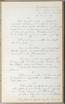 Protokollsbok för Folkpartiets lokalavdelning i Tierps Köping 1914-1943 . [Fol 29r]