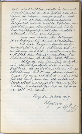 Protokollsbok för Folkpartiets lokalavdelning i Tierps Köping 1914-1943 . [Fol 48r]