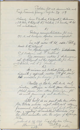 Protokollsbok för Folkpartiets lokalavdelning i Tierps Köping 1914-1943 . [Fol 6r]