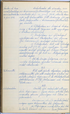 Protokollsbok för Folkpartiets lokalavdelning i Tierps Köping 1914-1943 . [Fol 63v]