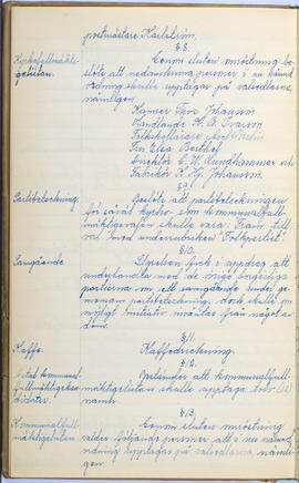 Protokollsbok för Folkpartiets lokalavdelning i Tierps Köping 1914-1943 . [Fol 62v]
