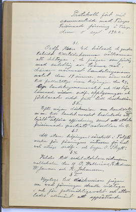 Protokollsbok för Folkpartiets lokalavdelning i Tierps Köping 1914-1943 . [Fol 10v]
