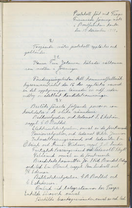 Protokollsbok för Folkpartiets lokalavdelning i Tierps Köping 1914-1943 . [Fol 26r]