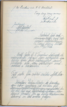 Protokollsbok för Folkpartiets lokalavdelning i Tierps Köping 1914-1943 . [Fol 37v]