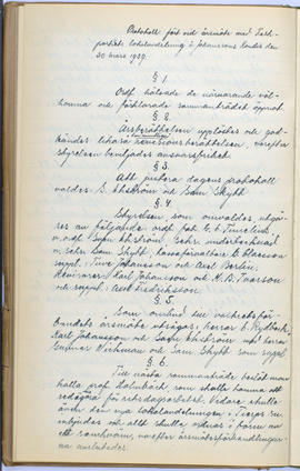 Protokollsbok för Folkpartiets lokalavdelning i Tierps Köping 1914-1943 . [Fol 48v]