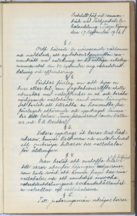 Protokollsbok för Folkpartiets lokalavdelning i Tierps Köping 1914-1943 . [Fol 37r]