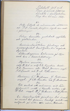 Protokollsbok för Folkpartiets lokalavdelning i Tierps Köping 1914-1943 . [Fol 12v]