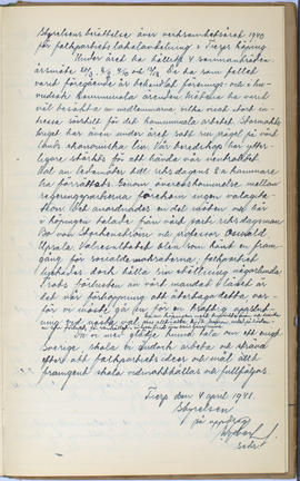 Protokollsbok för Folkpartiets lokalavdelning i Tierps Köping 1914-1943 . [Fol 56r]