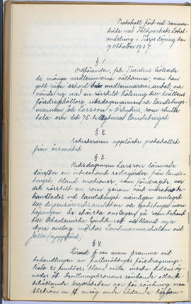 Protokollsbok för Folkpartiets lokalavdelning i Tierps Köping 1914-1943 . [Fol 41v]