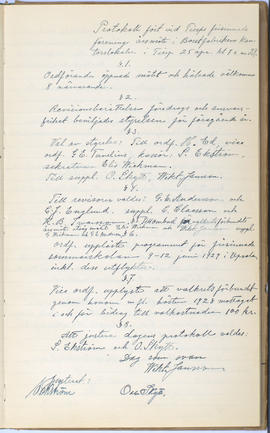 Protokollsbok för Folkpartiets lokalavdelning i Tierps Köping 1914-1943 . [Fol 18r]