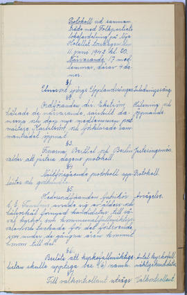 Protokollsbok för Folkpartiets lokalavdelning i Tierps Köping 1914-1943 . [Fol 62r]