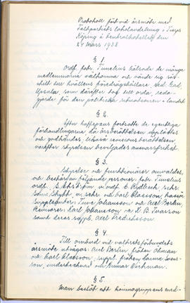 Protokollsbok för Folkpartiets lokalavdelning i Tierps Köping 1914-1943 . [Fol 43v]