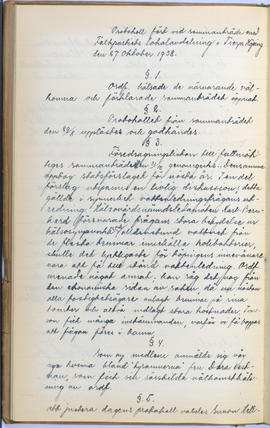 Protokollsbok för Folkpartiets lokalavdelning i Tierps Köping 1914-1943 . [Fol 45v]