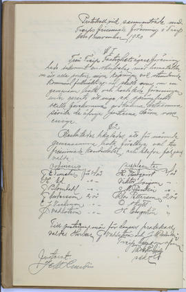 Protokollsbok för Folkpartiets lokalavdelning i Tierps Köping 1914-1943 . [Fol 7v]